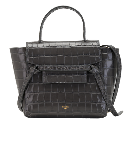 Nano Belt Bag, &pound;995, Handbags, Grey, Front view
